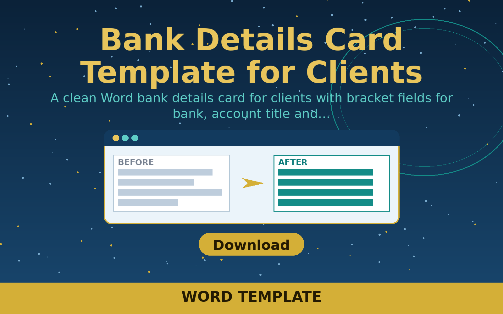 Free Bank Details Card Template for Clients (Word) Free Bank Details Card Template for Clients (Word)