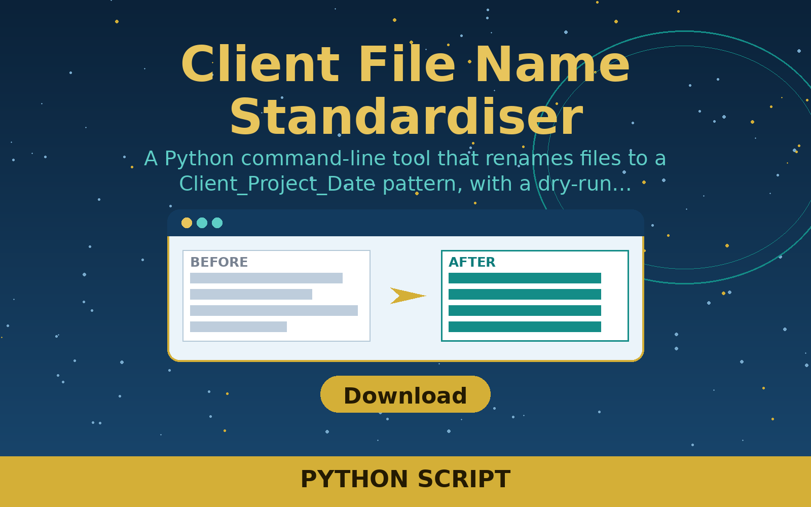 Free Client File Name Standardiser (Python) Free Client File Name Standardiser (Python)
