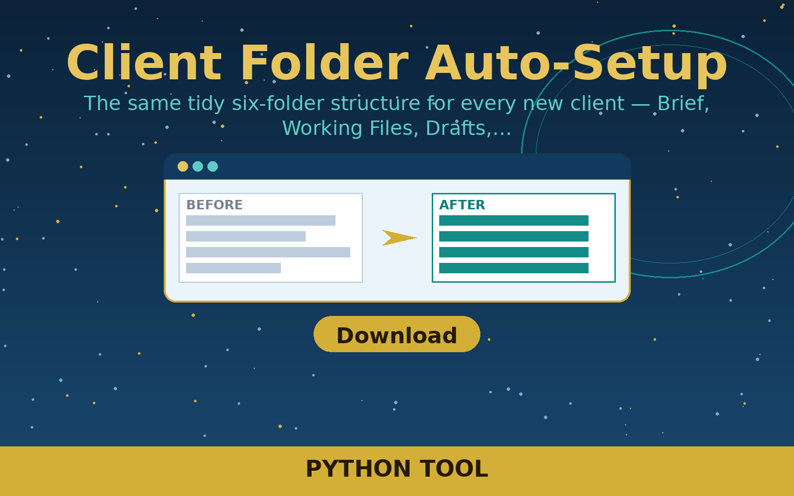 Free Client Folder Auto-Setup (Python Tool) Free Client Folder Auto-Setup (Python Tool)