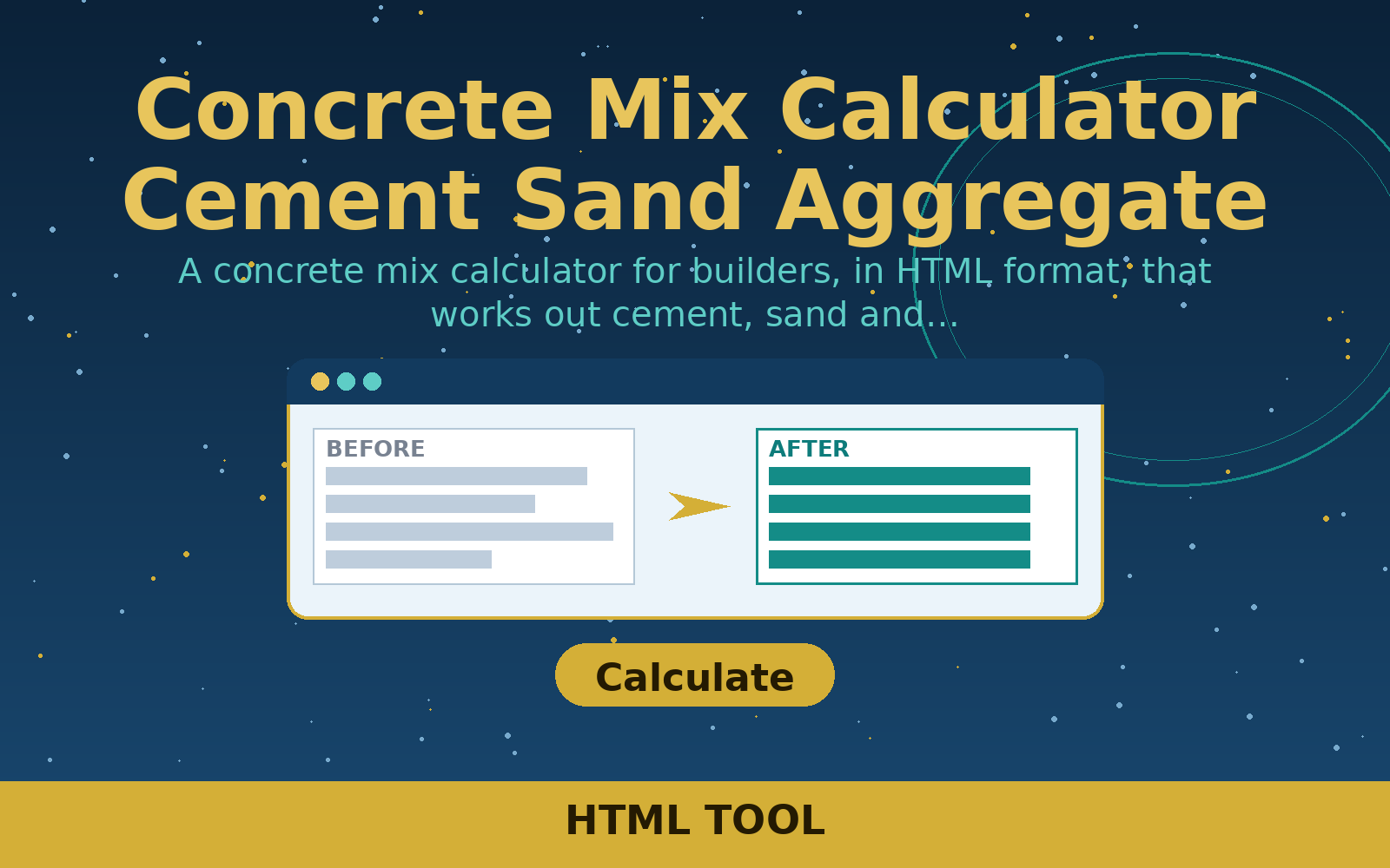 Free Concrete Mix Calculator Cement Sand Aggregate (HTML) Free Concrete Mix Calculator Cement Sand Aggregate (HTML)