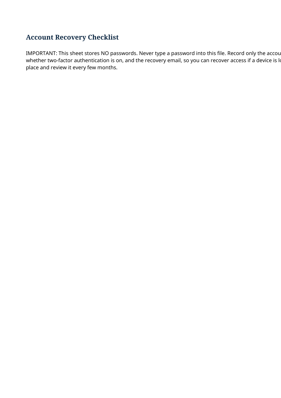 Real preview of account-recovery-checklist
