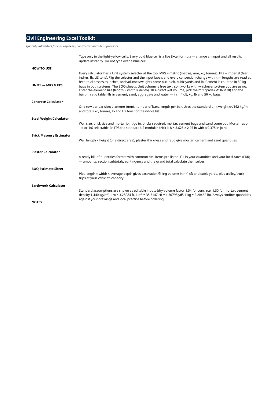 Real preview of civil-engineering-excel-toolkit
