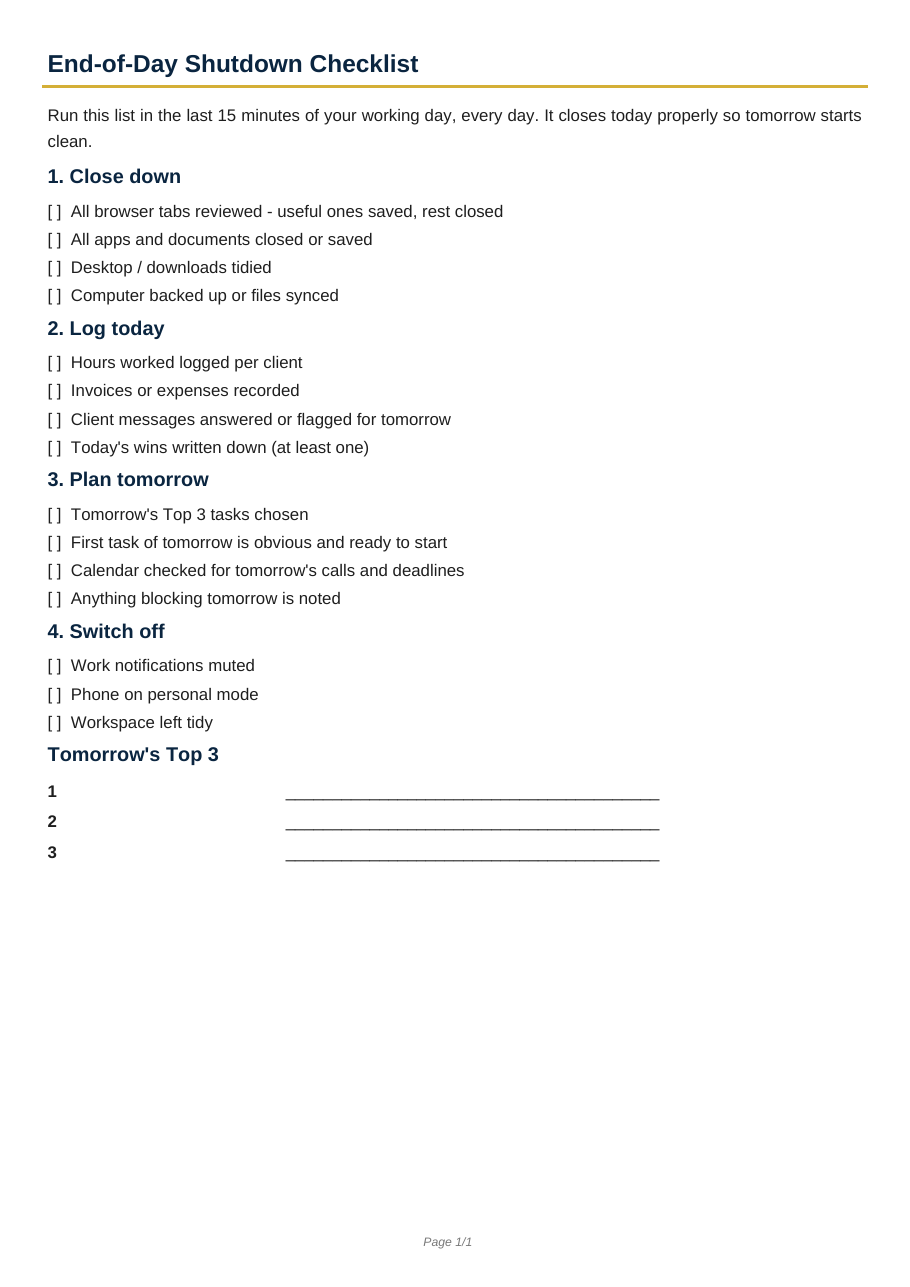 Real preview of end-of-day-shutdown-checklist