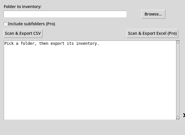 Real preview of folder-inventory-reporter