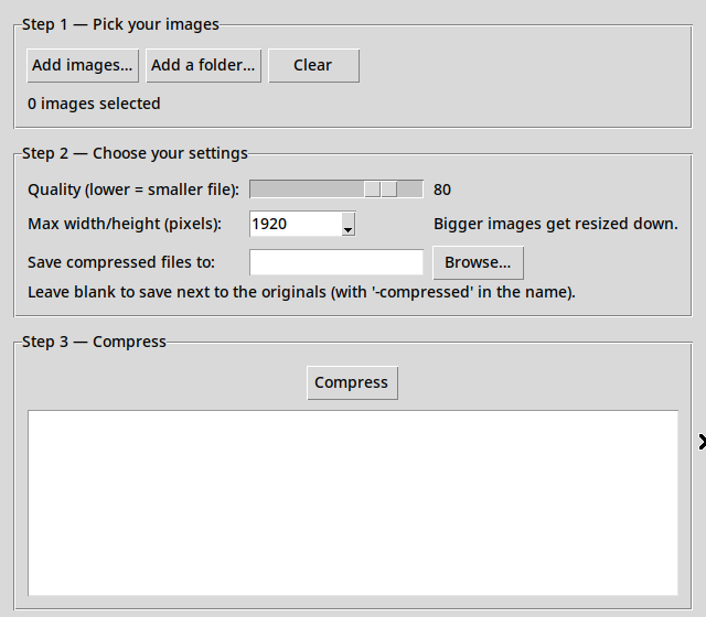 Real preview of image-compressor-lite