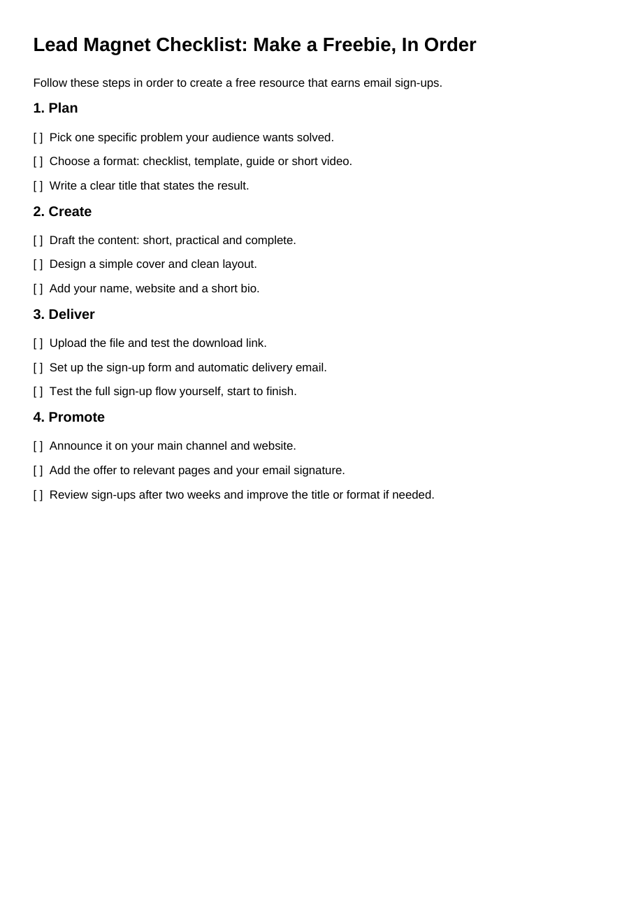 Real preview of lead-magnet-checklist