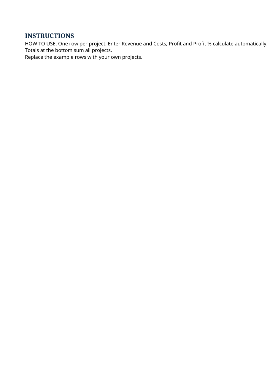 Real preview of project-profitability-report