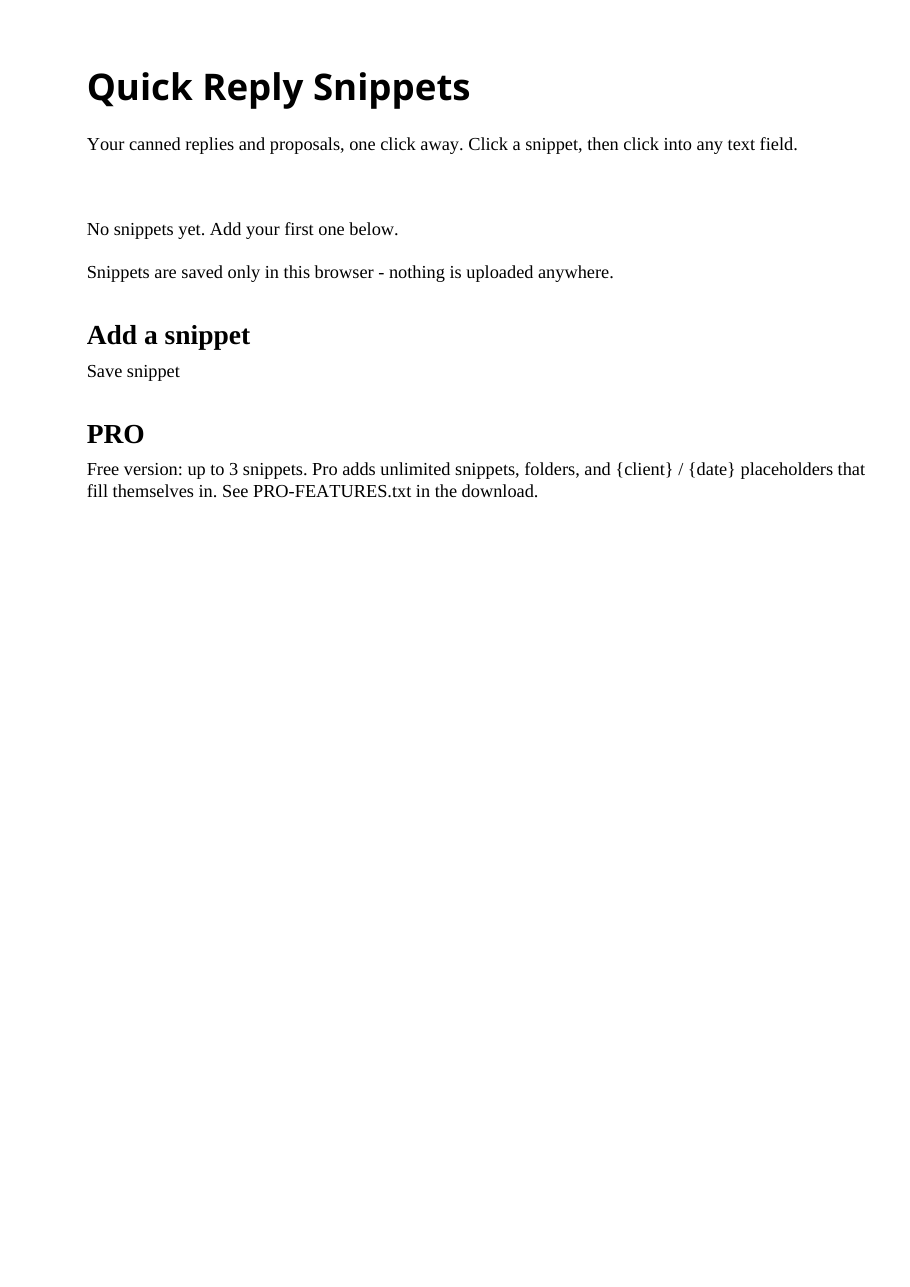 Real preview of quick-reply-snippets