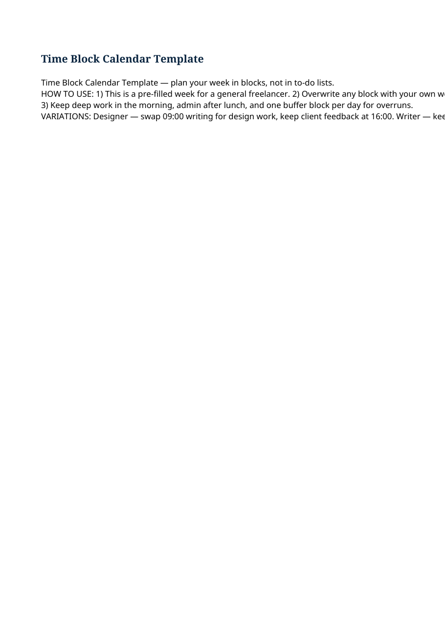Real preview of time-block-calendar-template