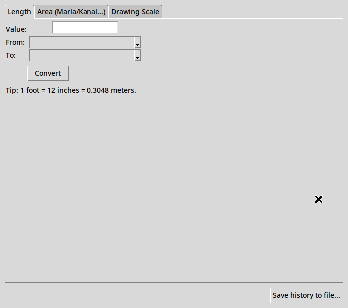 Real preview of unit-area-scale-converter